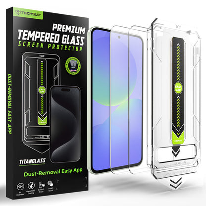 Protector de pantalla Techsuit TitanGlass CrystalHD para Samsung Galaxy A37 5G / A36 A366, Vidrio templado, Set de 2 piezas