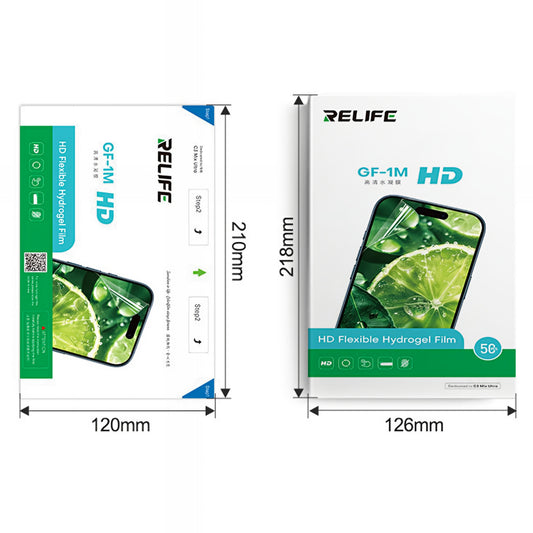 Película Hidrogel / TPU Relife GF-1M para Máquina de Laminado UV al Vacío Sunshine C3 Mix Ultra, 120mm x 210mm, Set de 50 piezas
