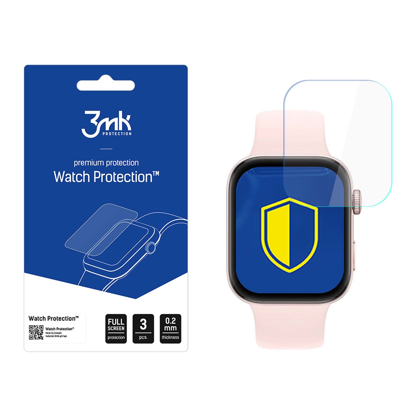 Protector 3MK Arc para Huawei Watch Fit 3, Set de 3 piezas, Plástico