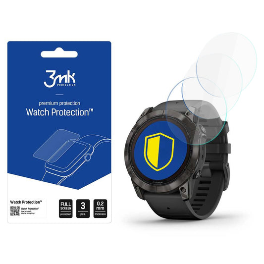 Protector 3MK FlexibleGlass para Garmin Fenix 7X Pro Solar, Set de 3 piezas, Vidrio Flexible