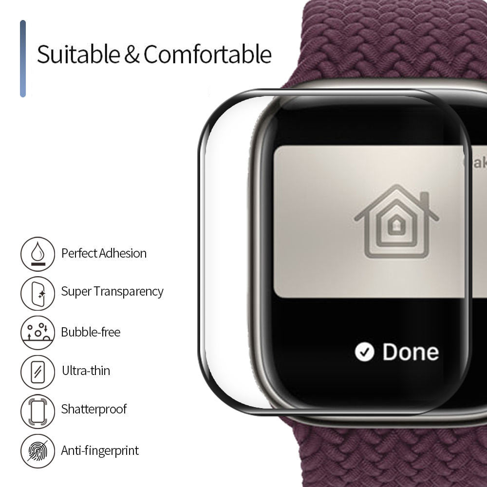 Protector Blueo High Molecule para Apple Watch 40mm Series, Vidrio Templado, Negro