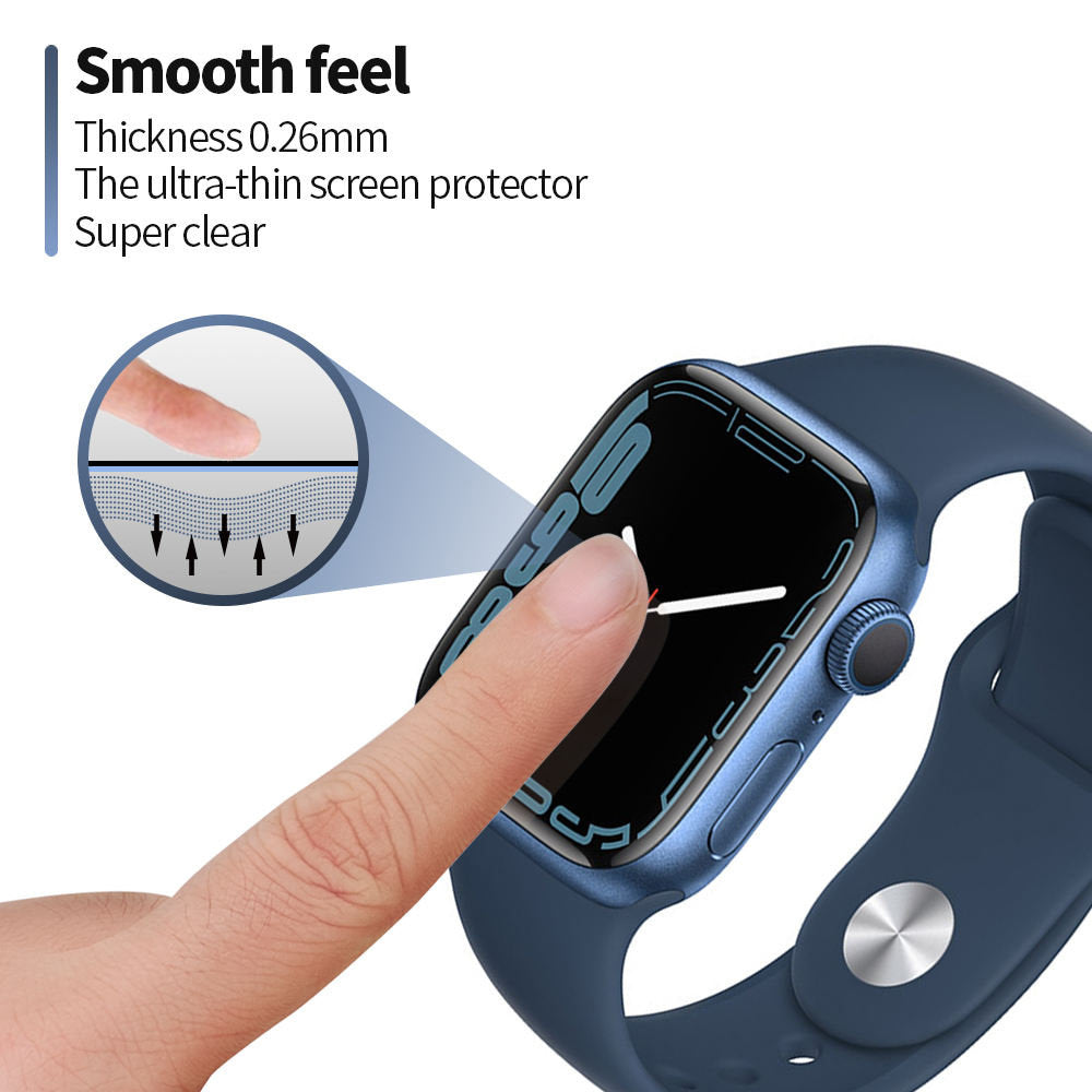 Protector Blueo High Molecule para Apple Watch 44mm Series, Vidrio Templado, Negro