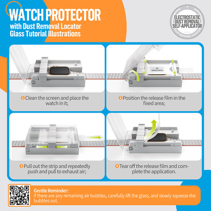 Protector Blueo High Molecule para Apple Watch 44mm Series, Vidrio Templado, Negro