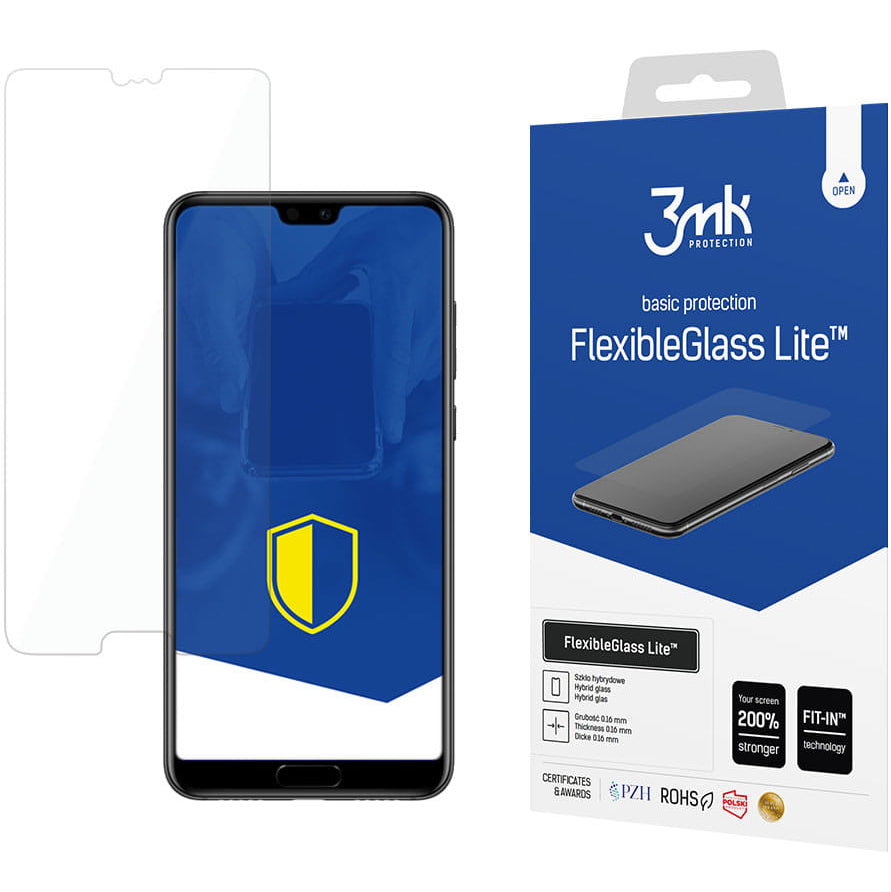 Protector de pantalla 3MK para Huawei P20 Pro, cristal flexible, pegamento completo