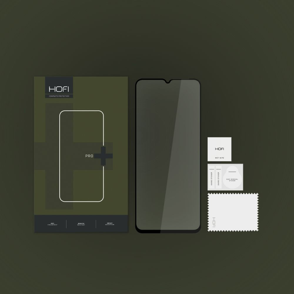 HOFI PRO+ Protector de pantalla para Xiaomi Redmi 12C, Cristal blindado, Pegamento completo, Negro