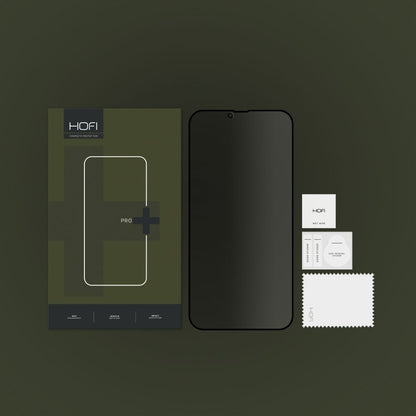 Protector de pantalla Privacy HOFI PRO+ para Apple iPhone 17e / 16e / 14 / 13 Pro, vidrio templado, adhesivo completo