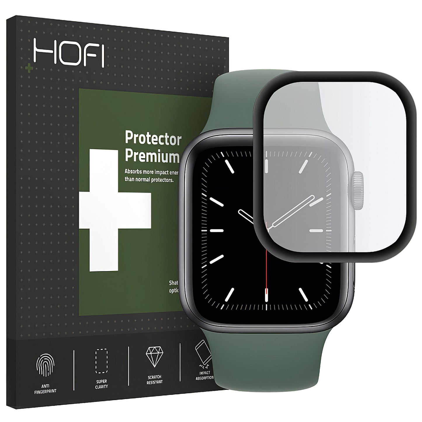 Funda protectora HOFI Hybrid para Apple Watch Serie 44mm, Plástico, Negro H0FIFI022BLK