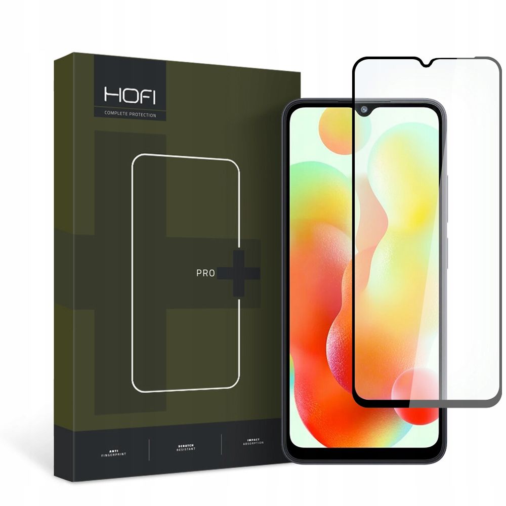 HOFI PRO+ Protector de pantalla para Xiaomi Redmi 12C, Cristal blindado, Pegamento completo, Negro