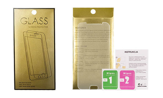 Protector de pantalla OEM Gold Edition para Samsung Galaxy A7 (2018) A750, vidrio templado, pegamento completo