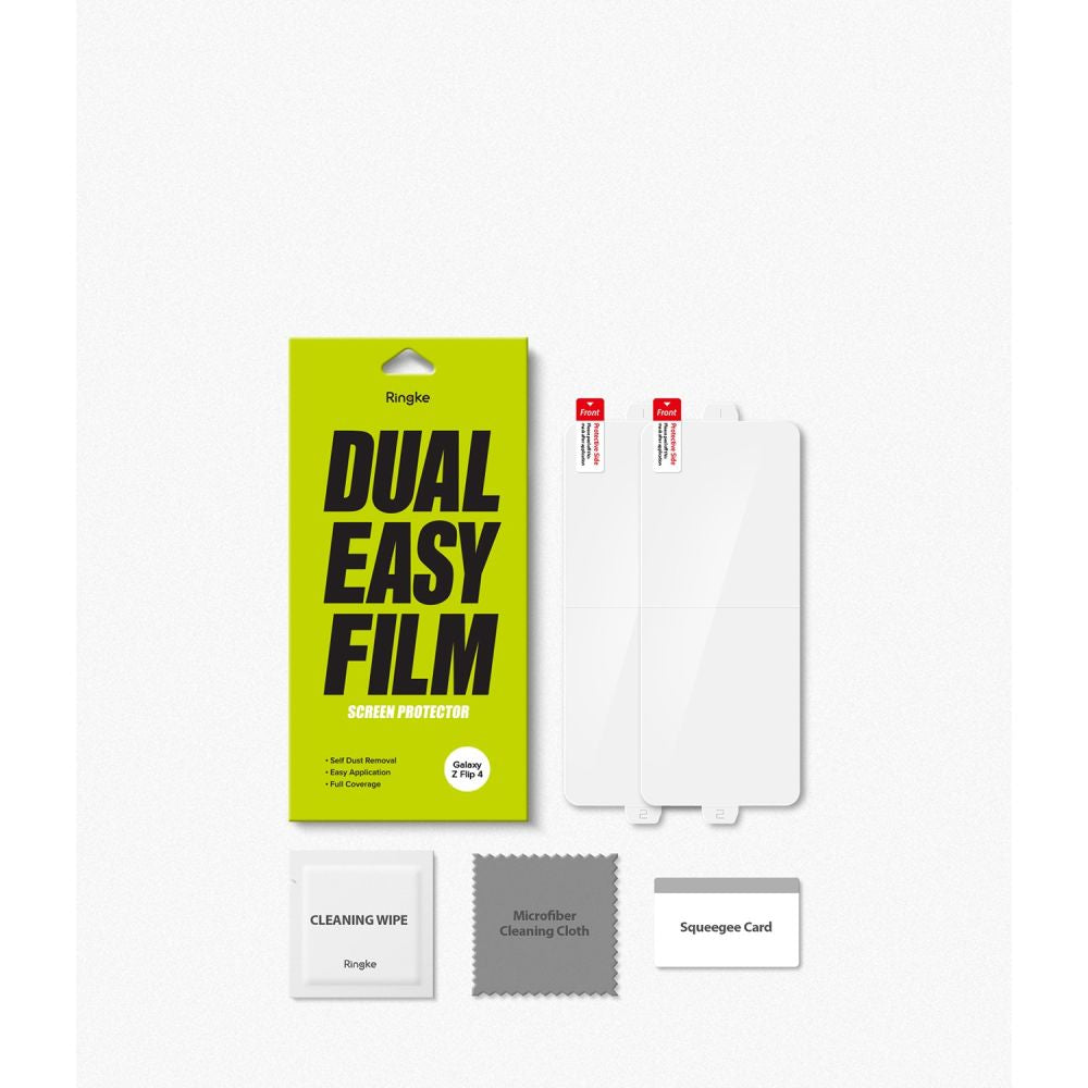 Protector de pantalla interior Ringke Dual Easy para Samsung Galaxy Z Flip4 F721, Plástico, Juego de 2 piezas