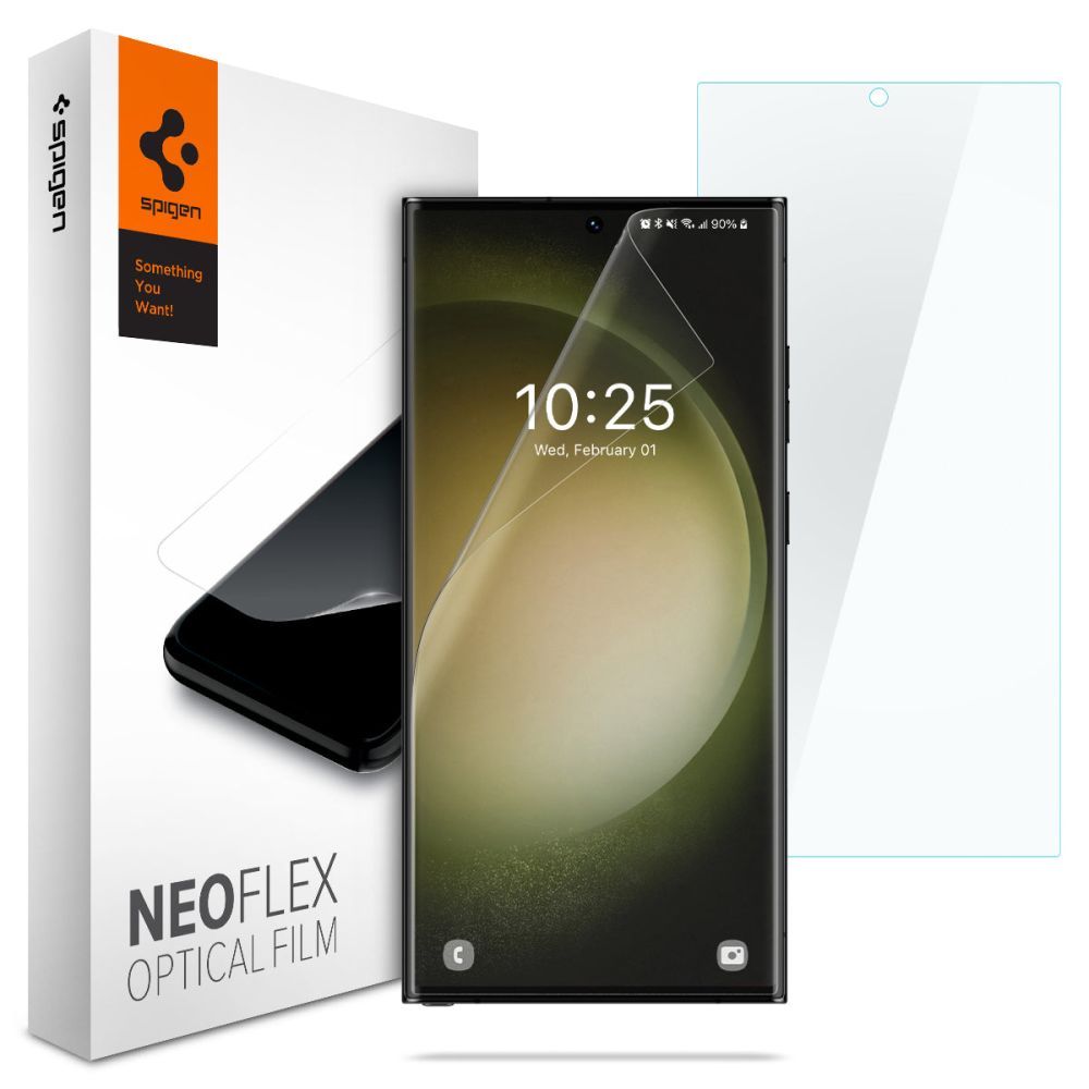 Protector de pantalla Spigen Neo Flex para Samsung Galaxy S23 Ultra S918, Plástico, Set de 2 piezas AFL05943