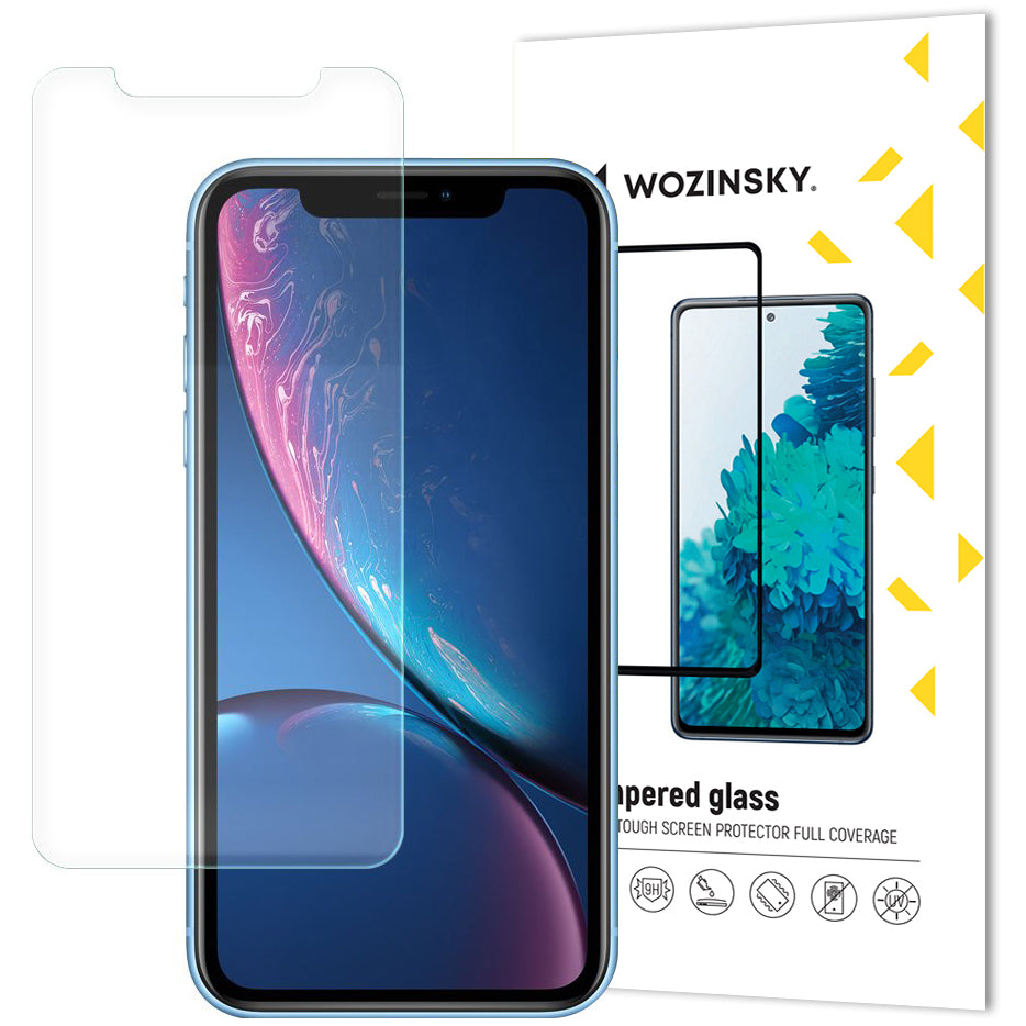 WZK Protector de Pantalla para Apple iPhone 11/XR, Cristal Blindado, Pegado Completo