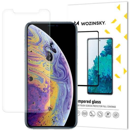 WZK Protector de Pantalla para Apple iPhone 11 Pro / XS / X, Vidrio, Pegamento Completo