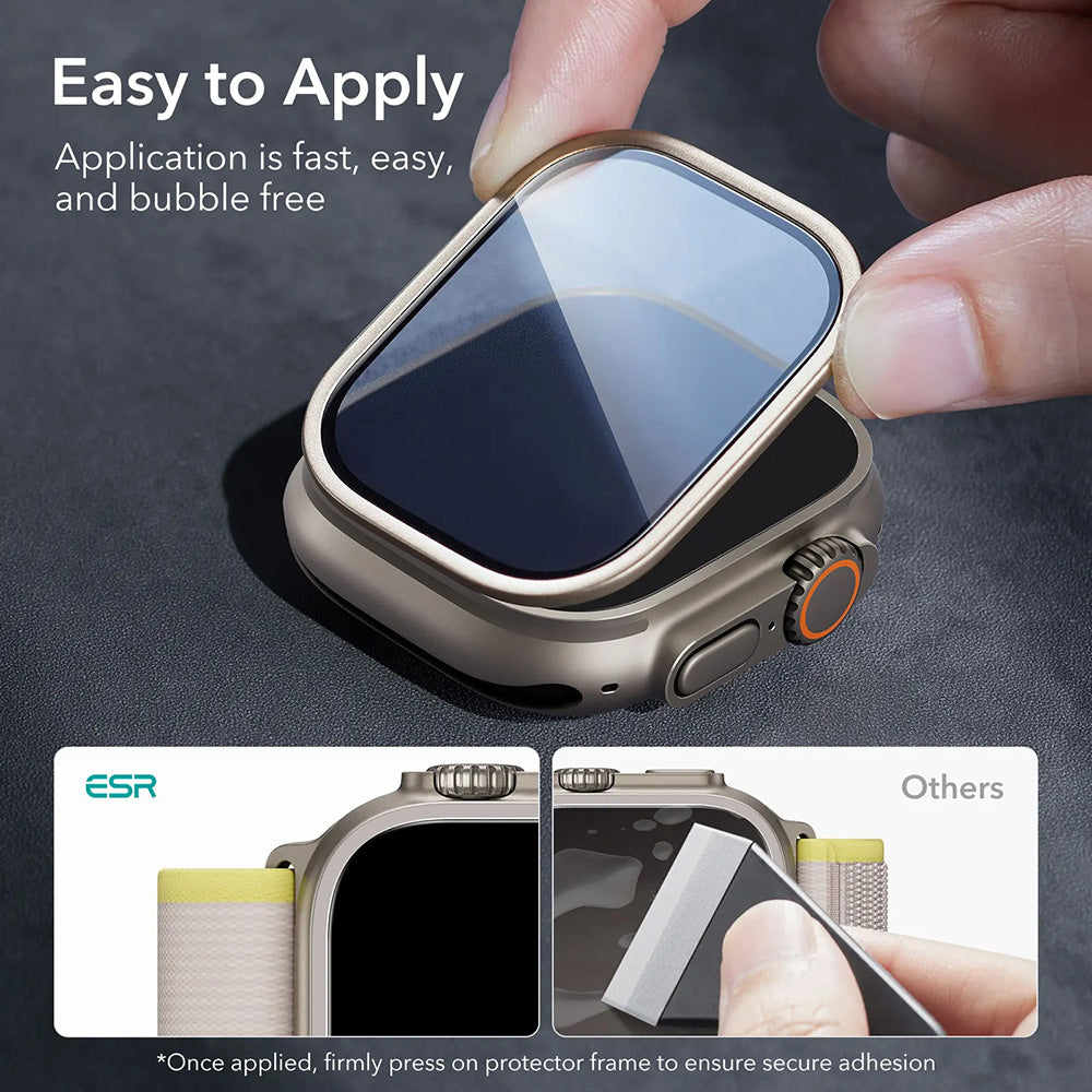 Protector de pantalla ESR Armorite para Apple Watch Ultra Series, Set de 2 piezas, Cristal Templado, Bronce