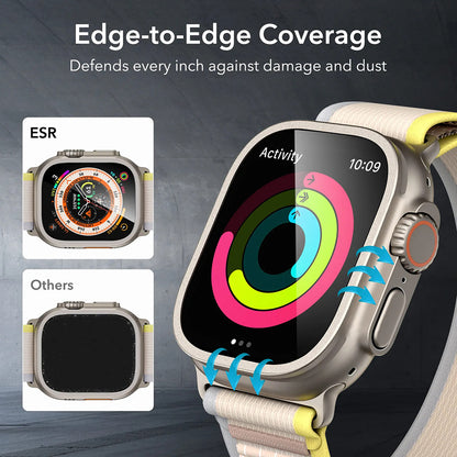 Protector de pantalla ESR Armorite para Apple Watch Ultra Series, Set de 2 piezas, Cristal Templado, Bronce