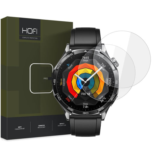 HOFI Cristal PRO+ Lámina Protectora para Huawei Watch GT 5 46mm, Set 2 piezas, Cristal Protegido 