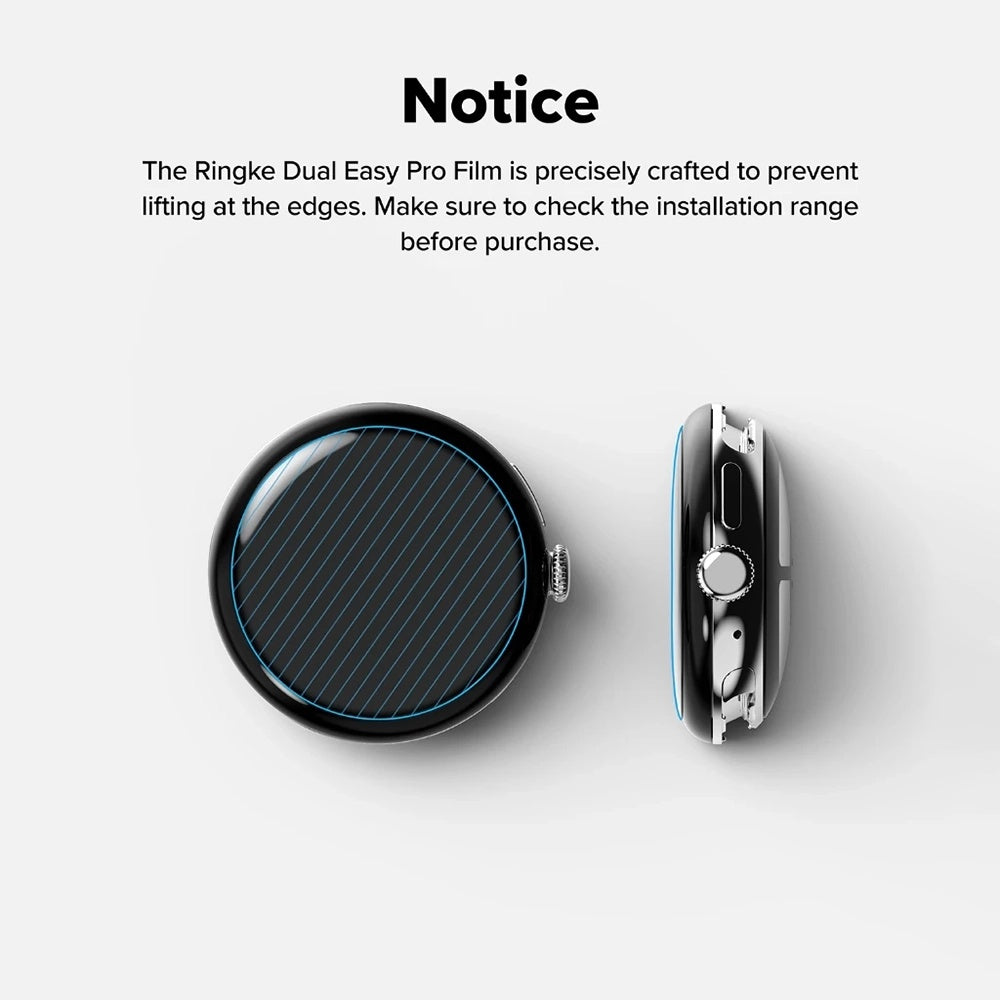 Ringke Dual Easy Pro Protection Film for Google Pixel Watch 4 45mm, Set of 2 pieces, Plastic