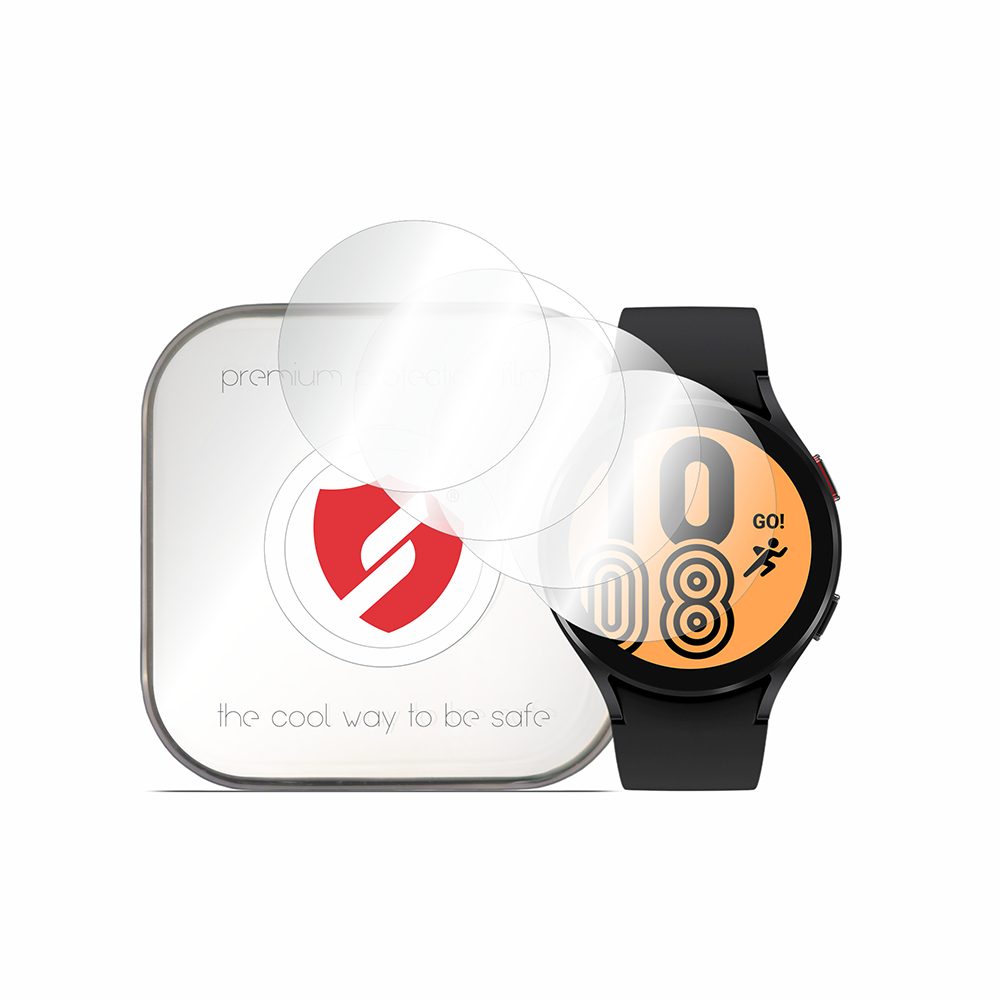 Protector de Pantalla Smart Protection Premium Classic para Samsung Galaxy Watch4 44mm, Set de 4 piezas, Plástico