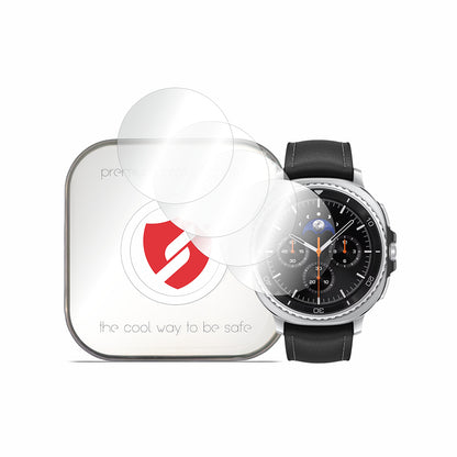 Protector de pantalla Smart Protection Premium Classic para Samsung Galaxy Watch8 Classic, Set de 4 piezas, Plástico