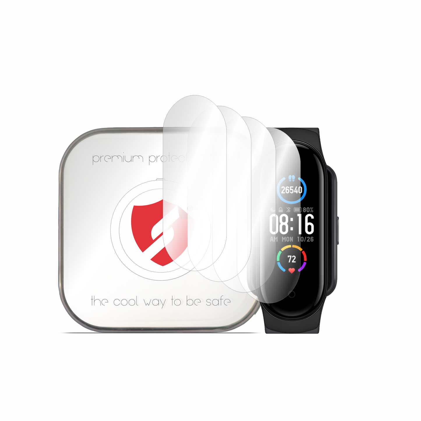 Protector de Pantalla Smart Protection Premium Classic para Amazfit Band 5 / Xiaomi Smart Band 6 / Band 5, Set de 4 piezas, Plástico