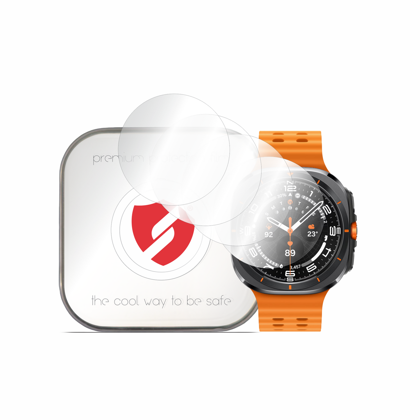 Protector de pantalla Smart Protection Premium Classic para Samsung Galaxy Watch Ultra, Set de 4 piezas, Plástico