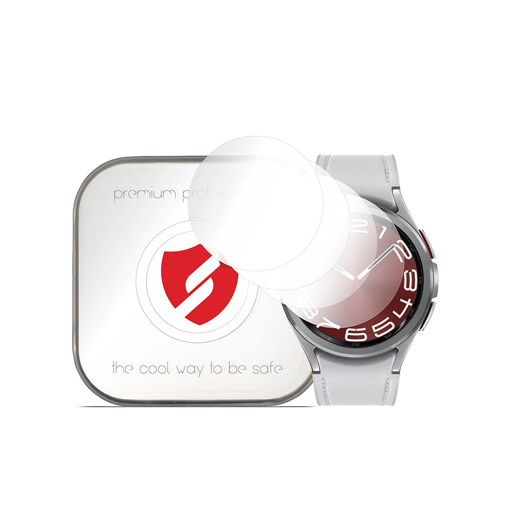 Protector de Pantalla Smart Protection Premium Classic para Samsung Galaxy Watch6 Classic 43mm, Set de 4 piezas, Plástico