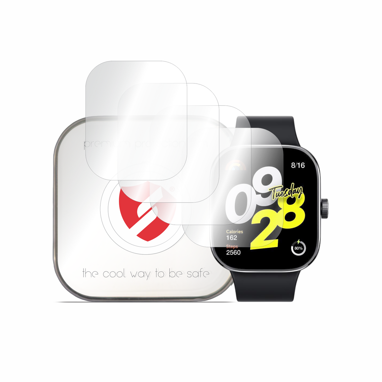 Protector de Pantalla Smart Protection Premium Classic para Xiaomi Redmi Watch 4, Set de 4 piezas, Plástico