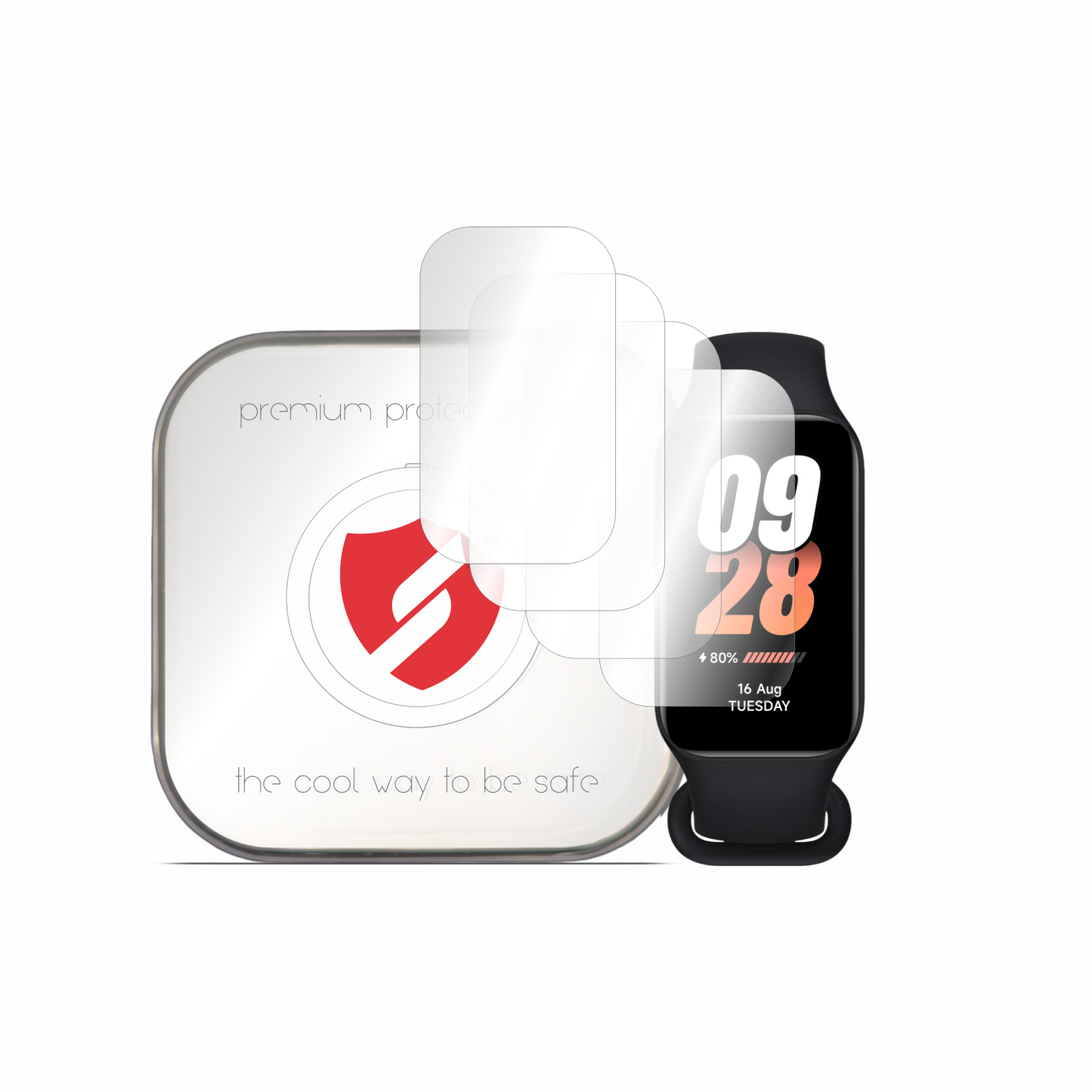 Protector de pantalla Smart Protection Premium Classic para Xiaomi Smart Band 8 Active, Set de 4 piezas, Plástico