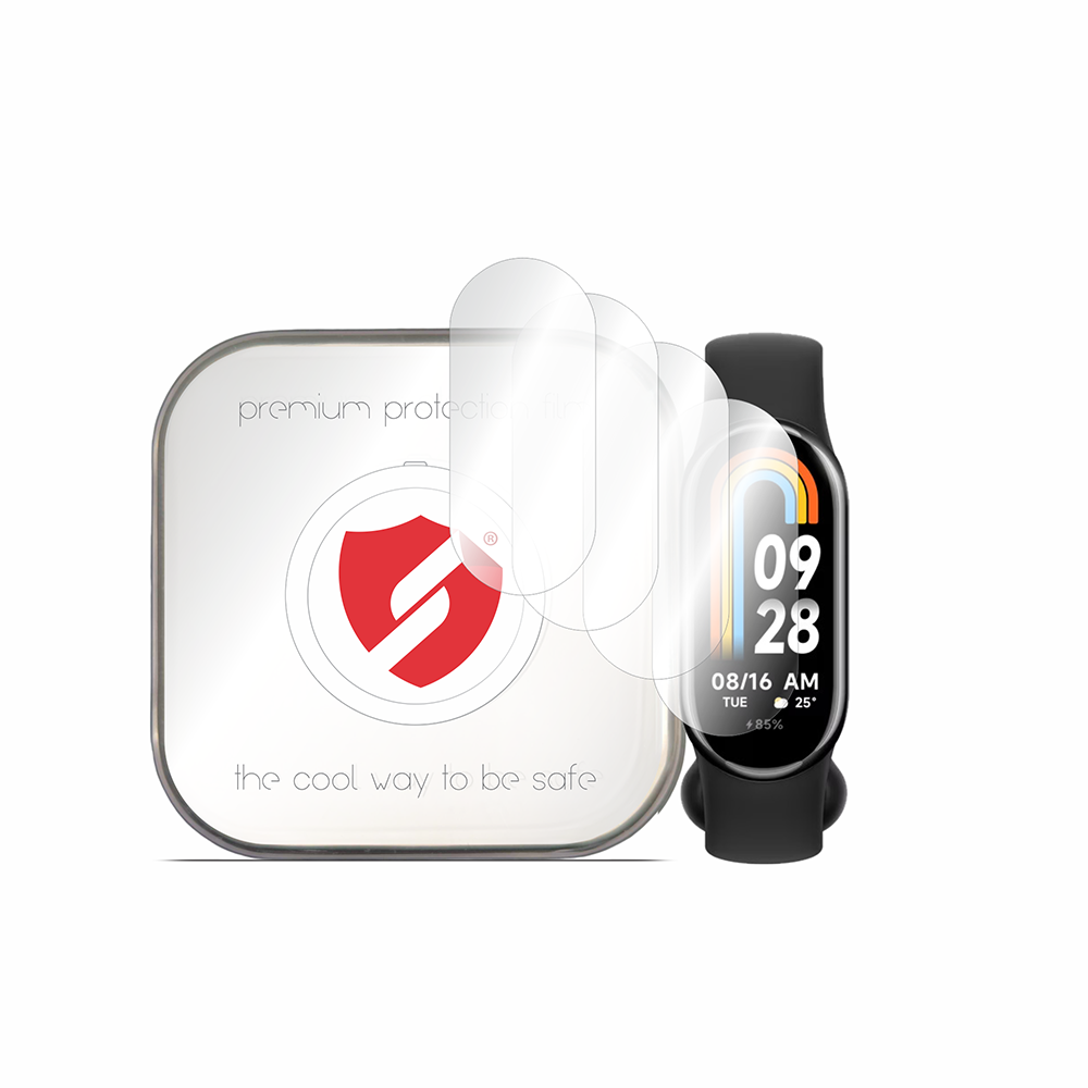 Protector de pantalla Smart Protection Premium Classic para Xiaomi Smart Band 9 / Band 8, Set de 4 piezas, Plástico