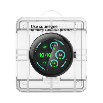 Protector de pantalla Spigen Elite Shield EZ FIT para Google Pixel Watch 45mm Series, Set de 2 piezas, Vidrio templado, Transparente AFL08525