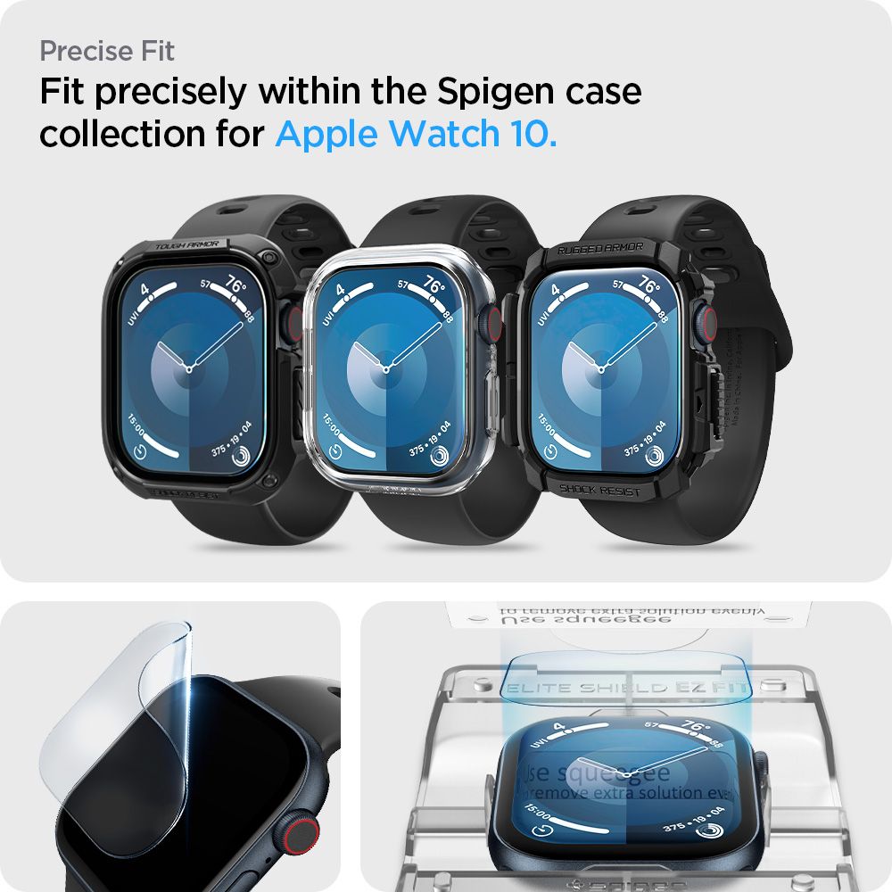 Spigen Elite Shield EZ FIT para Apple Watch 46mm Series, Juego 2 piezas, Plástico AFL08579 