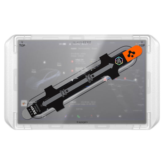Protector de pantalla Spigen GlastR EZ FIT Anti-Reflejo para Navegación Tesla Y 2026 Premium / Performance, Vidrio Templado AGL10819