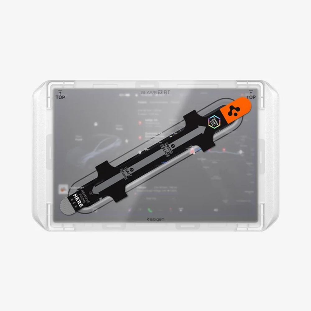 Protector de pantalla Spigen GlastR EZ FIT para Navegación Tesla Y 2026 Premium / Performance, Vidrio Templado AGL10820