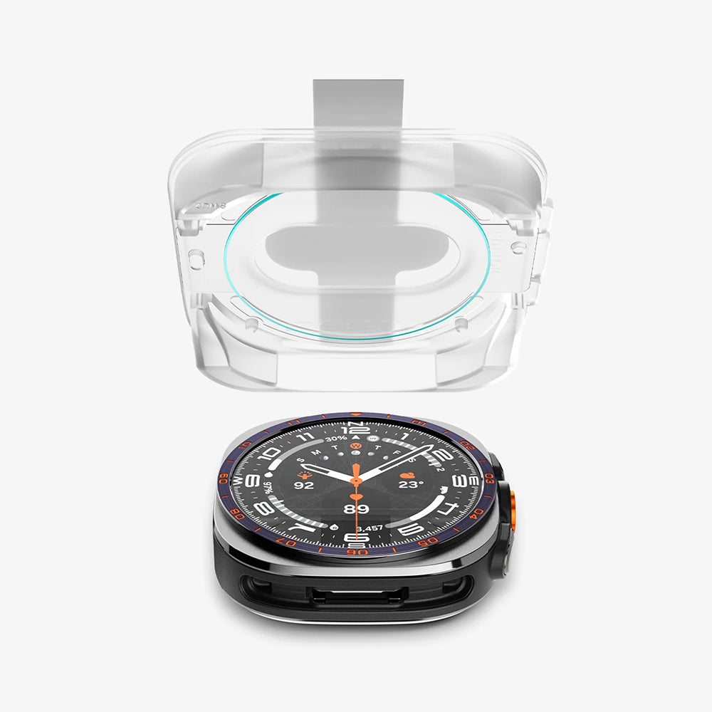 Protector de pantalla Spigen GlastR EZ FIT para Samsung Galaxy Watch Ultra2, vidrio templado, set de 2 piezas AGL11758