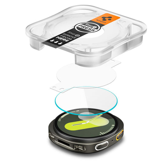 Protector de Pantalla Spigen GlastR EZ FIT para Samsung Galaxy Watch8 40mm, Set de 2 piezas, Cristal Templado AGL09876