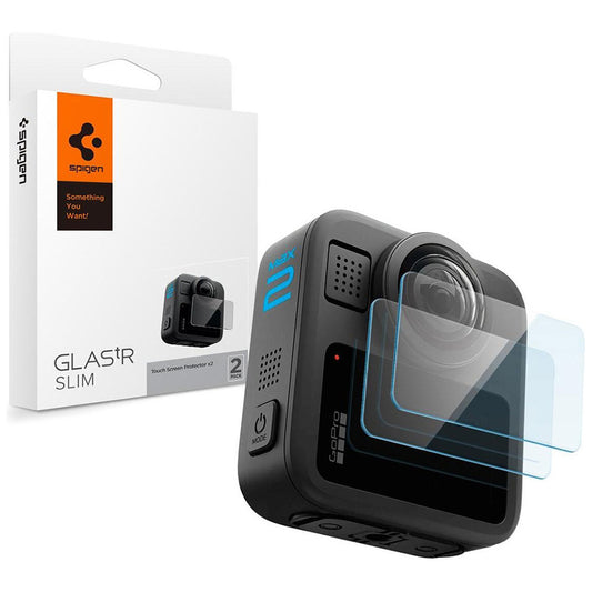 Protector de Pantalla Spigen GlastR Slim para GoPro Max 2, Set de 2 piezas, Cristal Templado AGL11230