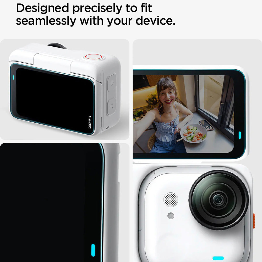 Protector de Pantalla Spigen GlastR Slim para Insta360 Go Ultra, Cristal Templado, Set de 2 piezas AGL11171