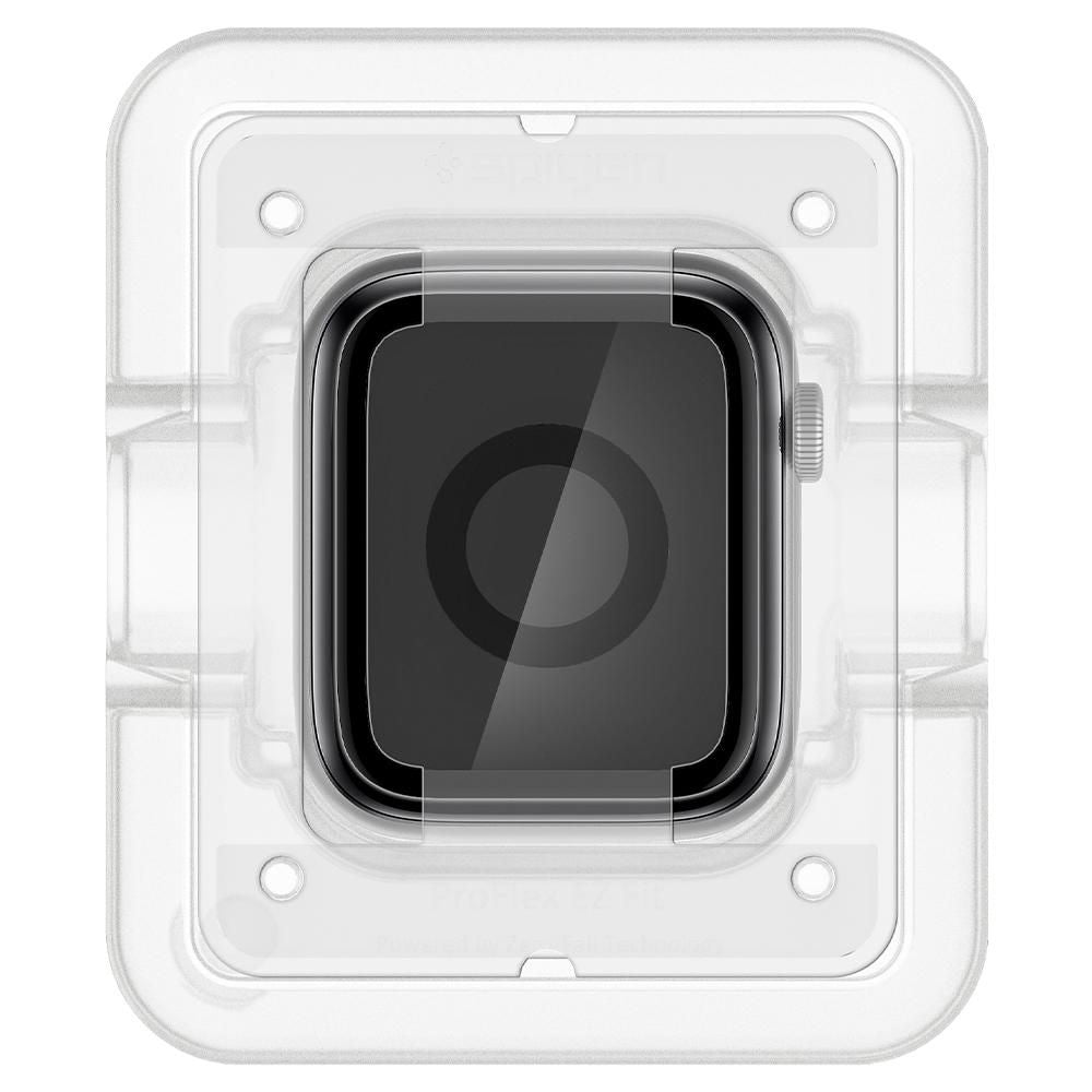 Protector de pantalla Spigen ProFlex EZ FIT para Apple Watch 44mm Series, Set de 2 piezas, Cristal Flexible, Negro