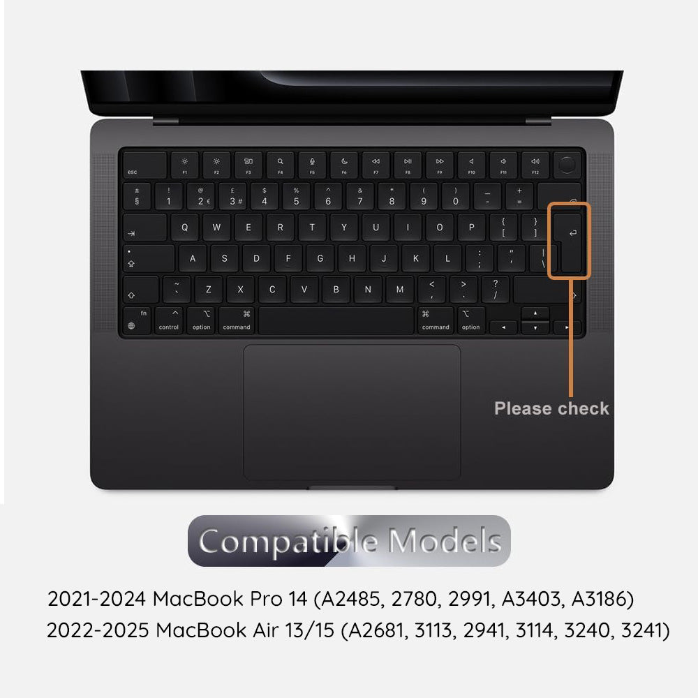 Funda Protectora para Teclado Techsuit PureTypeX para Apple MacBook Pro 14 (2021 - 2024) / Air 13 (2022 - 2025) / Air 15 (2022 - 2025), Transparente