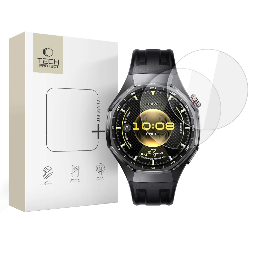 Protector de pantalla Tech-Protect Fit+ para Huawei Watch GT 6 Pro, Set de 2 piezas, Cristal Templado