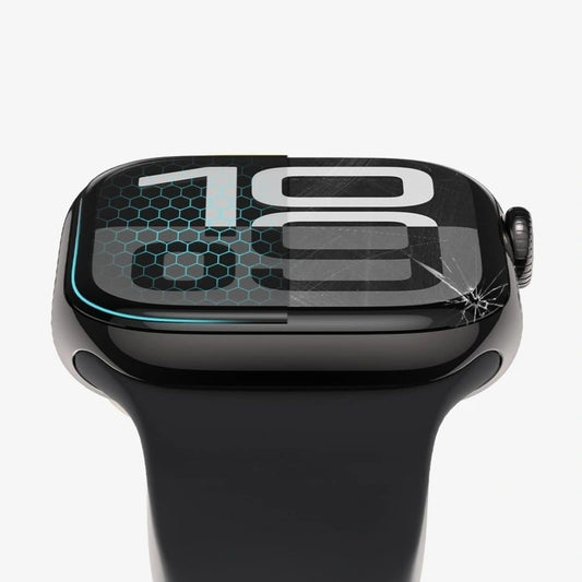 Protector de pantalla Tech-Protect Flex+ para Apple Watch 46mm Series, Set de 2 piezas, Cristal Flexible, Negro