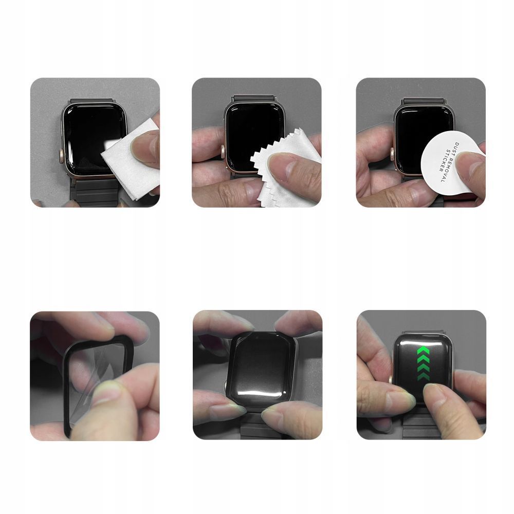 Protector de pantalla Tech-Protect Flex+ para Apple Watch 46mm Series, Set de 2 piezas, Cristal Flexible, Negro