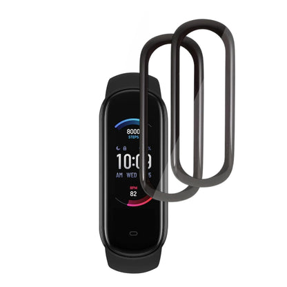 Folie de Protección Techsuit Nano Flex para Amazfit Band 5, Set de 2 piezas, Plástico, Negra