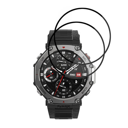 Folie Protección Techsuit Nano Flex para Amazfit T-Rex 3, Set 2 piezas, Plástico, Negra