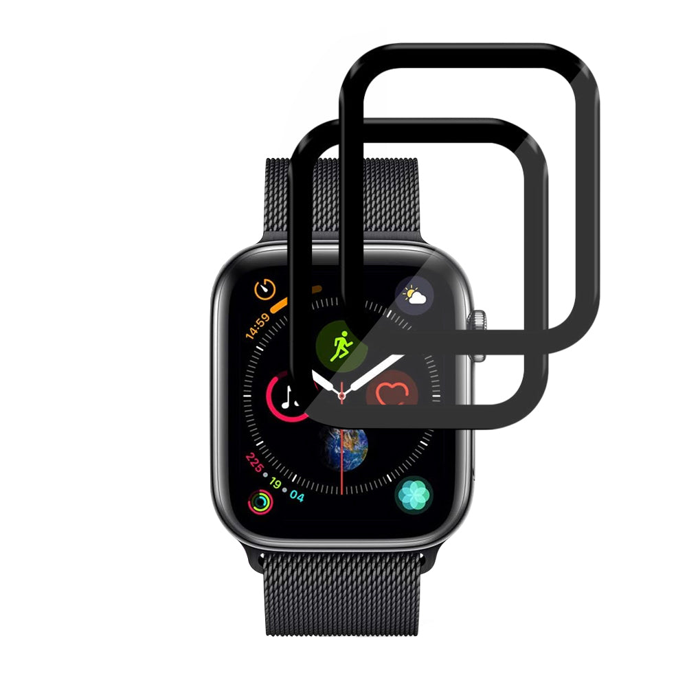 Folie de Protección Techsuit Nano Flex para Apple Watch 44mm Series, Set de 2 piezas, Plástico, Negra