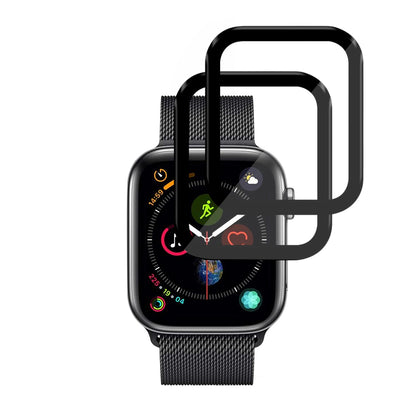 Folie de Protección Techsuit Nano Flex para Apple Watch 44mm Series, Set de 2 piezas, Plástico, Negra