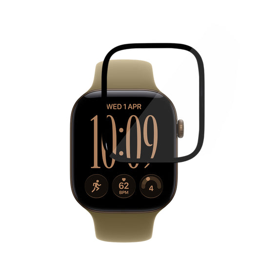 Protector de pantalla Techsuit Nano Flex para Apple Watch Series 12 de 42 mm, plástico, set de 2 unidades, negro