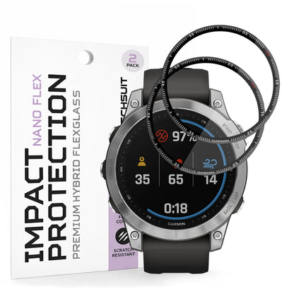 Folie de Protección Techsuit Nano Flex para Garmin Fenix 7, Set de 2 piezas, Plástico, Negra