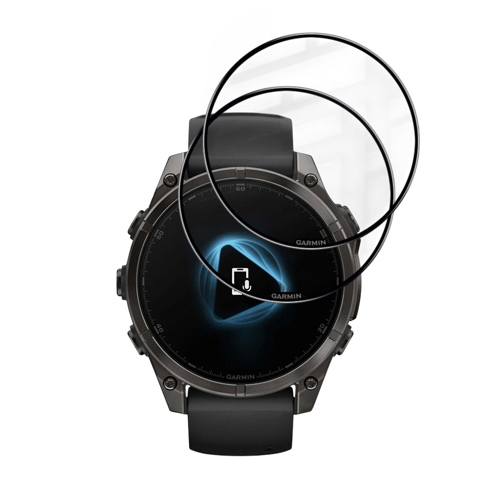 Folie de Protección Techsuit Nano Flex para Garmin Fenix 8 Pro 47mm / 8 47mm, Set de 2 piezas, Plástico, Negra