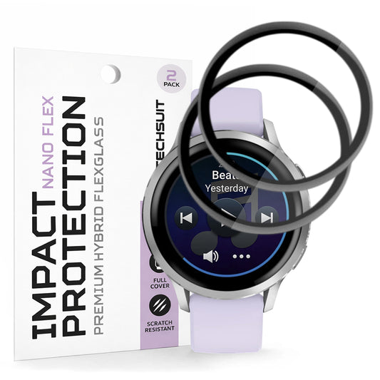 Folie de Protección Techsuit Nano Flex para Garmin Venu 4 41mm, Set de 2 piezas, Plástico, Negra
